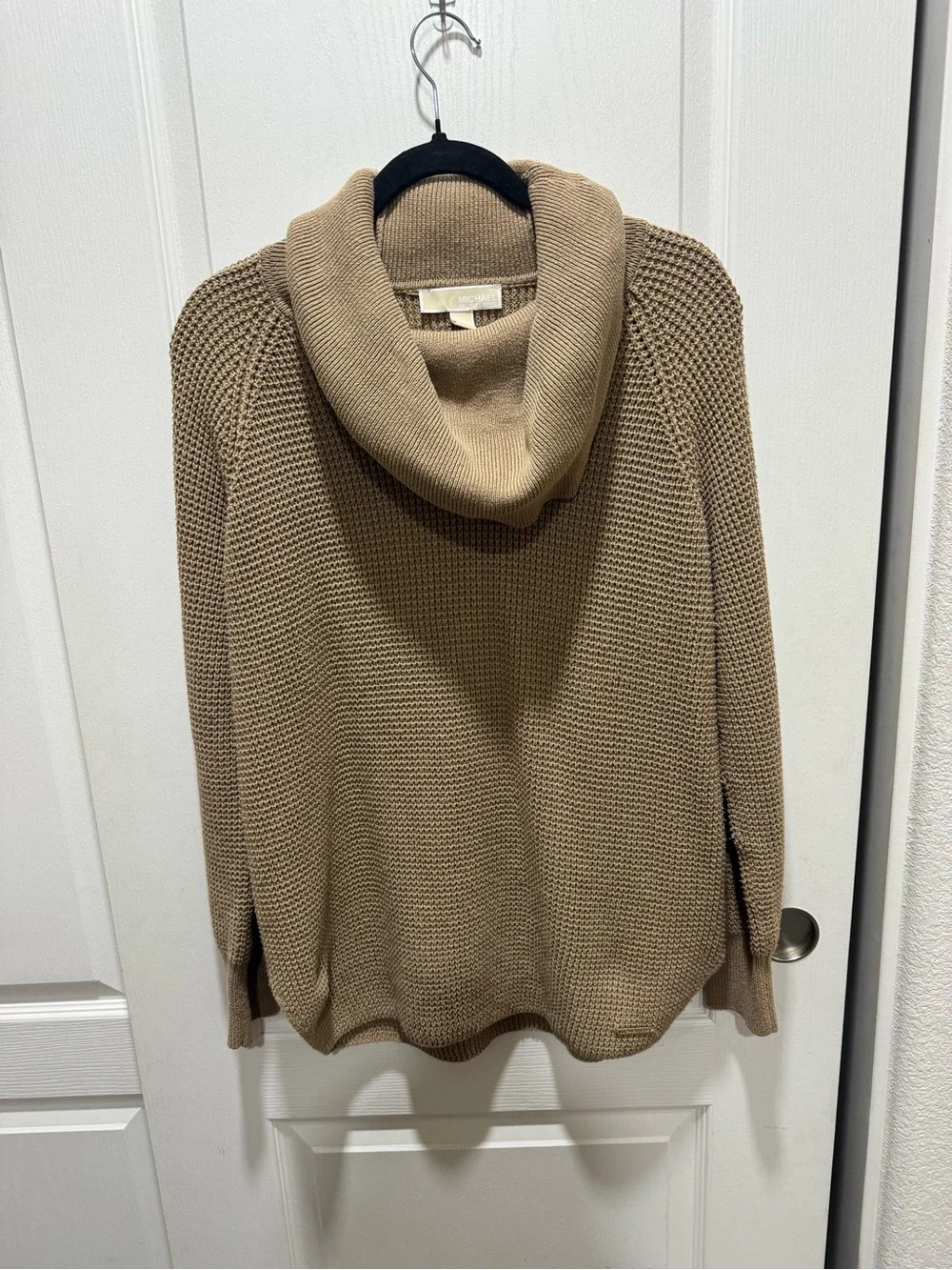 Michael Kors Women’s Large Camel Cowl Neck Oversized Knit Sweater